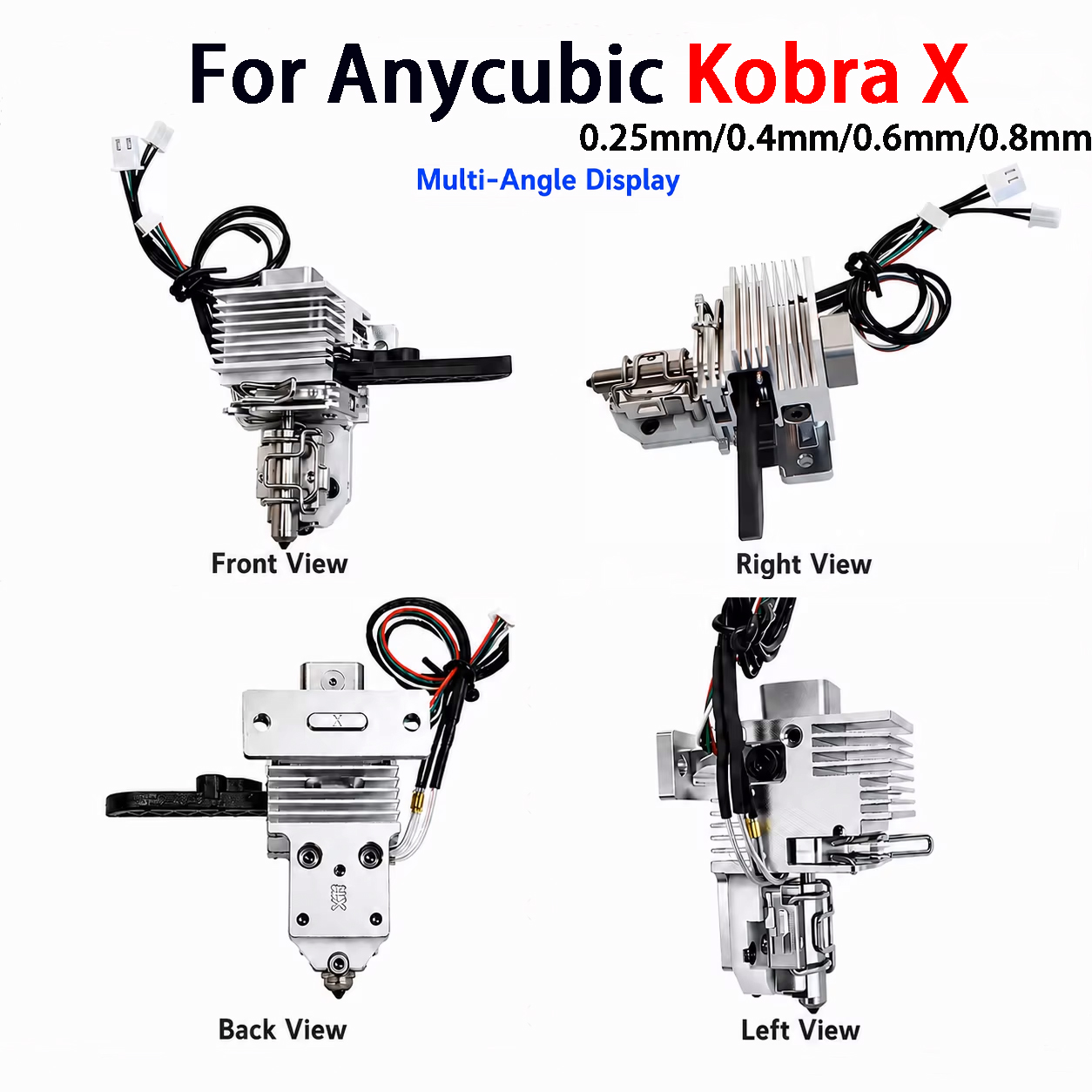 3D Printer Hotend Kit - 0.25 0.4 0.6 0.8mm Hot End