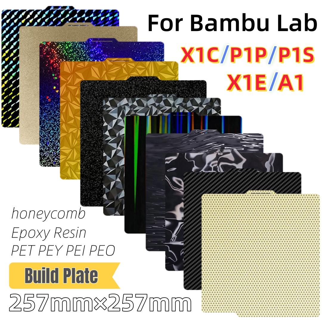 3D Printing Bambu - Pelat Pembuatan 257X257 Lembaran Baja Pegas