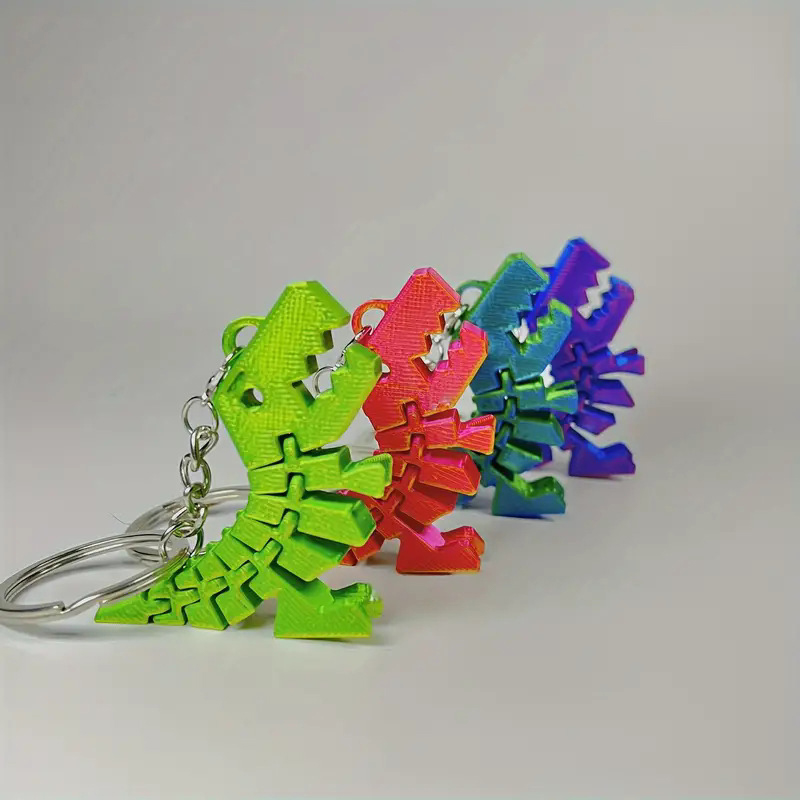 3D Printing Design Software - Gantungan Kunci Dinosaurus 3D Multi-Sendi yang