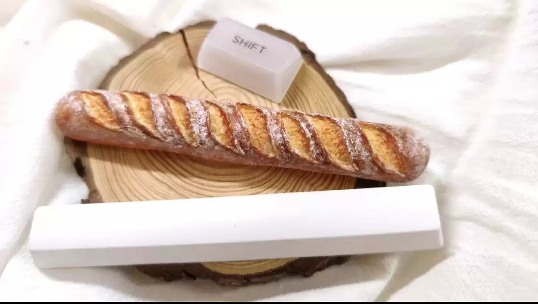 3D Printing Keyboard - Baguette Food Artisan Spacebar Keycap -