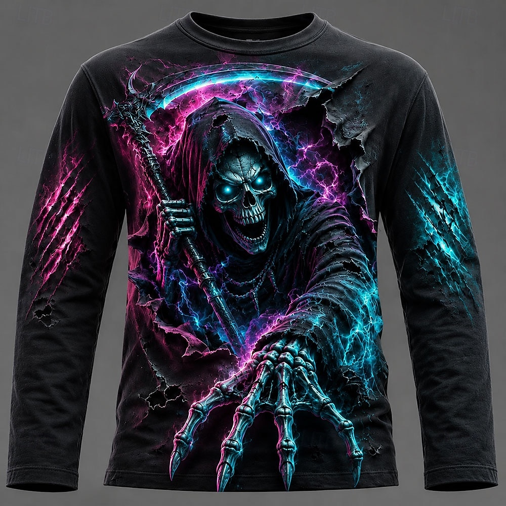 Kaos Pria Halloween dengan Gra - 3D Printing Kpop ulasan dan harga